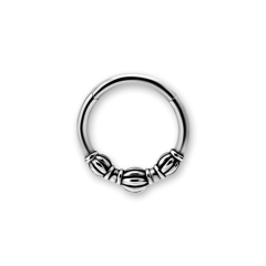 Steel Ethnic Hinged Ring - 1,2 x 8 - Style 4