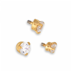 PVD Gold NF CoCr Int. Thr. Attachment - 3 Prong Crystal