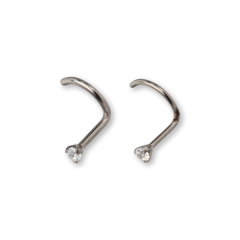 Titanium Cubic Zirconia Set Nose Stud