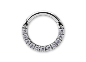 NF CoCr Front Facing Jewelled Hinged Ring