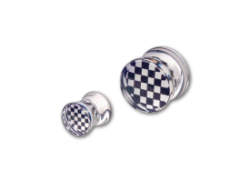 Acrylic Checkered Inlay Flared Plug