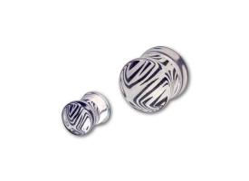 Acrylic Zebra Print Inlaid Flared Plug