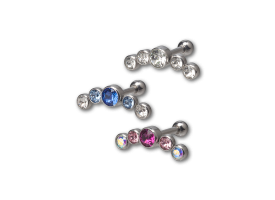 Steel Multi-Jewel Helix Barbell