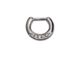 Steel Hinged Jewelled Septum Ring - style 3