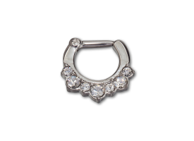 Steel Hinged Jewelled Septum Ring - style 1