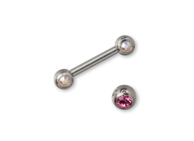 Steel Side Threaded Jewelled Ball