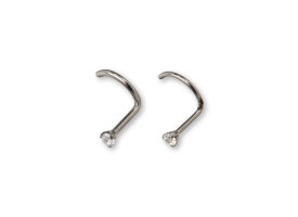 Titanium Cubic Zirconia Set Nose Stud