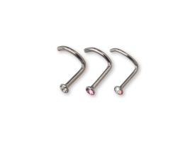 Titanium Flat Jewelled Nose Stud