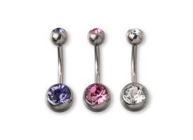 Titanium Double Jewelled Navel Barbell