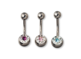 Titanium Crystal Navel Barbell