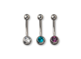 Titanium Mini Jewelled Navel Barbell 