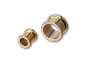 PVD Gold Steel Straight Flesh Tunnel