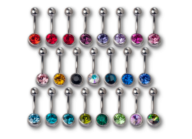 Steel Jewelled Navel Barbell