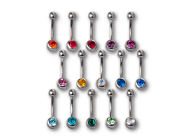 Steel Mini Jewelled Navel Barbell 