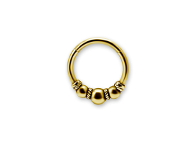 PVD Gold Steel Ethnic Hinged Ring - 1,2 x 8 - Style 1