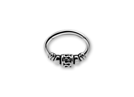 Steel Ethnic Oval Hinged Ring - 1,2 x 6 - Style 2