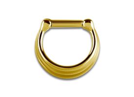 PVD Gold Steel Septum Clicker 3-Rings