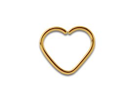 PVD Gold Steel Open Heart Ring 1.2 x 8