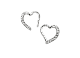 Steel Jewelled Hinged Heart 