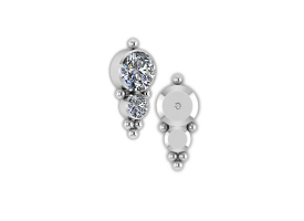 Titanium Int. Thr. Attachment - Jewelled Cluster - Style 2