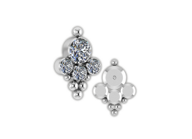 Titanium Int. Thr. Attachment - Jewelled Cluster - Style 3