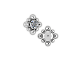 Titanium Int. Thr. Jewelled Cluster - Style 7