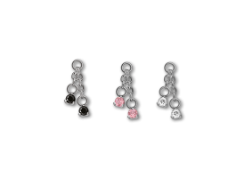 Steel Double Jewelled Charm for 1,2 mm Barbell
