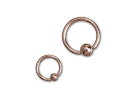 PVD Rose Gold Steel Ball Closure Ring