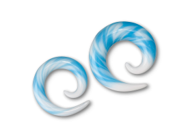 Pyrex Sky Blue and White Spiral
