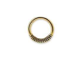 PVD Gold Steel Ethnic Hinged Ring - Style 5