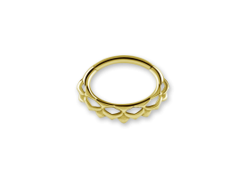 PVD Gold Steel Ethnic Oval Hinged Ring - Style 1