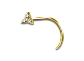 PVD Gold Steel Trinity Nose Stud