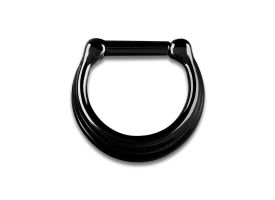 PVD Black Steel Septum Clicker 3-Rings