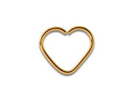 PVD Gold Steel Open Heart Ring 1.2 x 8