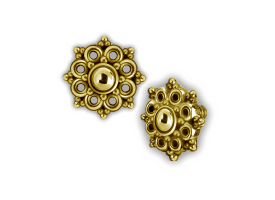 PVD Gold Steel Int. Thr. Attachment - Flower - Style 1