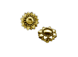 PVD Gold Steel Int. Thr. Attachment - Flower - Style 2