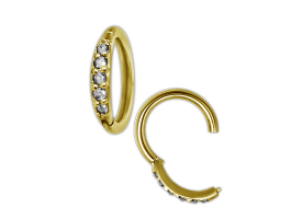 PVD Gold Steel Jewelled Hinged Ring
