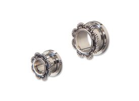 Steel Tunnel with Rhodium Plated Brass Top - Style 10