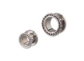 Steel Tunnel with Rhodium Plated Brass Top - Style 12