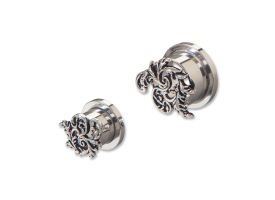 Steel Tunnel with Rhodium Plated Brass Top - Style 13