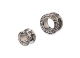 Steel Tunnel with Rhodium Plated Brass Top - Style 16
