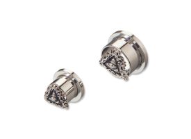 Steel Tunnel with Rhodium Plated Brass Top - Style 20