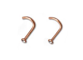PVD Rose Gold Steel Jewelled Nose Stud