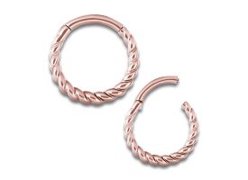 PVD Rose Gold Steel Hinged Rope Ring