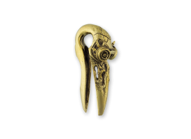 Brass Ear Weight - Steampunk Bird Skull