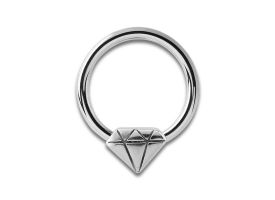 Steel Diamond Closure Ring